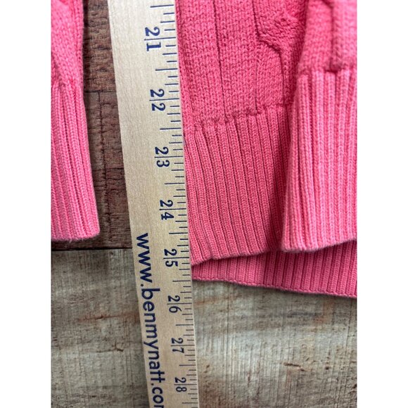 Lacoste Womens Cable Knit V-Neck Sweater Pink Size 38 US 8 - Picture 6 of 8